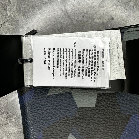 ARMANI EXCHANGE Oversize Bi-Fold Wallet Blue Camo Men - Picture 14 of 14